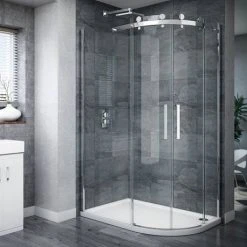 Nova Frameless 1200 x 800mm Offset Quadrant Enclosure - Left or Right Option -Shower Enclosure Ranges Shop 3A detail2 460