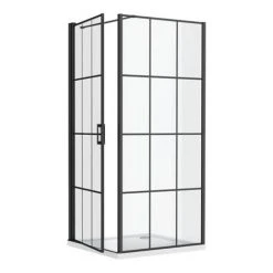 Arezzo 800 x 800 Matt Black Grid Frameless Pivot Door Shower Enclosure + Tray 10 Arezzo 800 x 800 Matt Black Grid Frameless Pivot Door Shower Enclosure + Tray -Shower Enclosure Ranges Shop AZ8PDET ND4 460