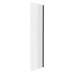 Arezzo 700 x 1950 Matt Black Frameless Side Panel (8mm Glass)