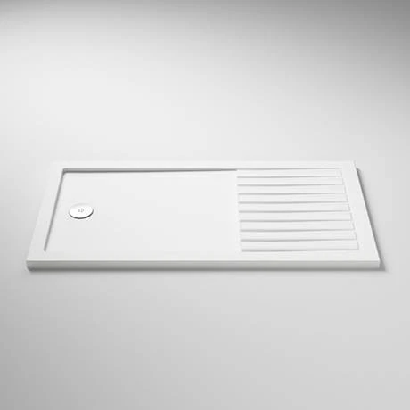 Arezzo 1600 x 800 Fluted Glass Brushed Brass Walk In Enclosure (inc. Main Screen, Side Panel + Tray) 4 Arezzo 1600 x 800 Fluted Glass Brushed Brass Walk In Enclosure (inc. Main Screen, Side Panel + Tray) - Image 4