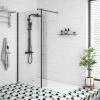 Arezzo 1600 x 800 Matt Black Profile Wet Room (900mm Screen, Return Panel + Tray)