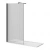 Arezzo 1700 x 700 Bath Replacement Wet Room (1000mm Matt Black Fluted Glass Screen w. Tray)