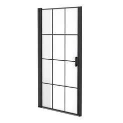 Arezzo 800mm Matt Black Grid Frameless Pivot Shower Door + Tray for Recess 9 Arezzo 800mm Matt Black Grid Frameless Pivot Shower Door + Tray for Recess -Shower Enclosure Ranges Shop AZMBPD85 nd1 460