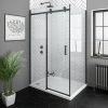 Arezzo Matt Black 1000 x 700 Frameless Sliding Door Shower Enclosure