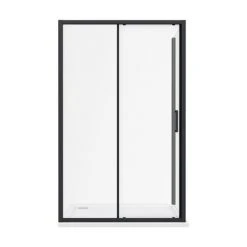 Toreno Matt Black 1000 x 900mm Sliding Door Shower Enclosure + Pearlstone Tray -Shower Enclosure Ranges Shop BLK109SDE d3 460