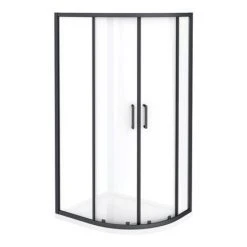 Toreno Matt Black 900 x 760mm Offset Quadrant Shower Enclosure -Shower Enclosure Ranges Shop BLK976Q2D d4 460