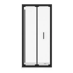 Toreno Matt Black 900 x 900mm Bi-Fold Door Shower Enclosure + Pearlstone Tray -Shower Enclosure Ranges Shop BLK9BFSE d4 460
