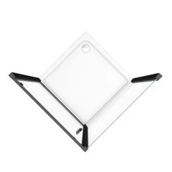 Toreno Matt Black 900 x 900mm Pivot Door Shower Enclosure + Pearlstone Tray -Shower Enclosure Ranges Shop BLK9PDE d4 460