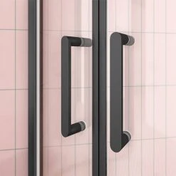 Toreno Matt Black 900 x 900mm Quadrant Shower Enclosure + Pearlstone Tray -Shower Enclosure Ranges Shop BLK9QSE d4 460