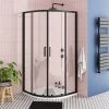 Toreno Matt Black 900 x 900mm Quadrant Shower Enclosure + Pearlstone Tray