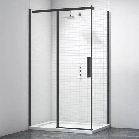 Merlyn Black Sliding Shower Door 2 Merlyn Black Sliding Shower Door - Image 2