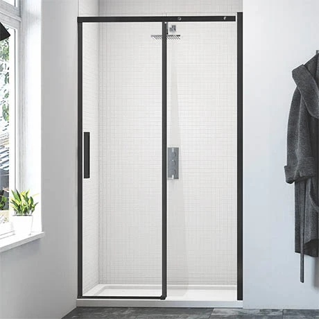Merlyn Black Sliding Shower Door 1 Merlyn Black Sliding Shower Door