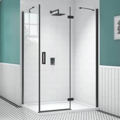 Merlyn Black Hinge & Inline Shower Door -Shower Enclosure Ranges Shop BLKH900REC D2 460