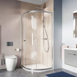 Crosswater 900 x 900mm Clear 6 Quadrant Single Door Shower Enclosure - CAQSSC0900