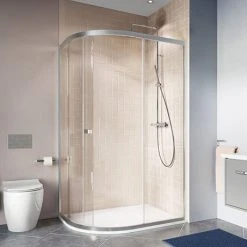 Crosswater 1000 x 800mm Clear 6 Offset Quadrant Single Door Shower Enclosure - CAQSSC10X8