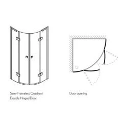 Crosswater - Design Quadrant Double Hinged Door Enclosure - 2 Size Options -Shower Enclosure Ranges Shop DQDSC0800 D3 460