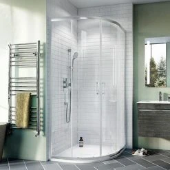 Crosswater 900 x 900mm Kai 6 Quadrant Double Door Shower Enclosure - KLQDS0900