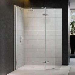 Merlyn 8 Series Wetroom Screen with Hinged Swivel Panel