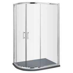 Toreno 900 x 800 Offset Quadrant Shower Enclosure inc. Slate Effect Tray