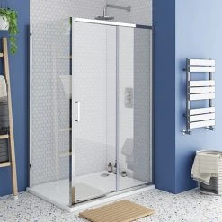 Monza 1200 x 900mm Sliding Door Shower Enclosure without Tray