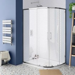 Monza RH Offset Quadrant Shower Enclosure + Pearlstone Tray (Various Sizes)