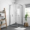 Newark 800 x 800mm Corner Entry Shower Enclosure + Slate Effect Tray