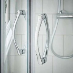 Newark LH 1200 x 900mm Offset Quadrant Enclosure + Slate Effect Tray -Shower Enclosure Ranges Shop NQSE129ST LH d5 460