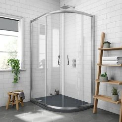 Newark RH 1200 x 900mm Offset Quadrant Enclosure + Slate Effect Tray