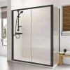 Roman Haven6 Matt Black 6mm Sliding Shower Door Enclosure - 1200 x 900mm