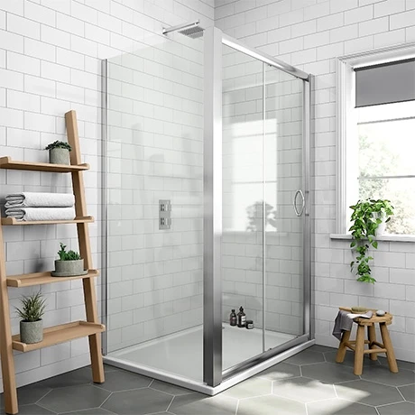 Newark 1200 x 760mm Sliding Door Shower Enclosure + Pearlstone Tray 1 Newark 1200 x 760mm Sliding Door Shower Enclosure + Pearlstone Tray