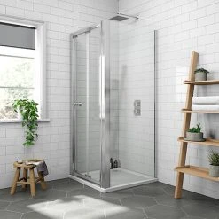 Newark 760 x 760mm Bi-Folding Shower Enclosure + Pearlstone Tray