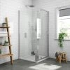 Newark 800 x 800mm Pivot Door Shower Enclosure + Pearlstone Tray
