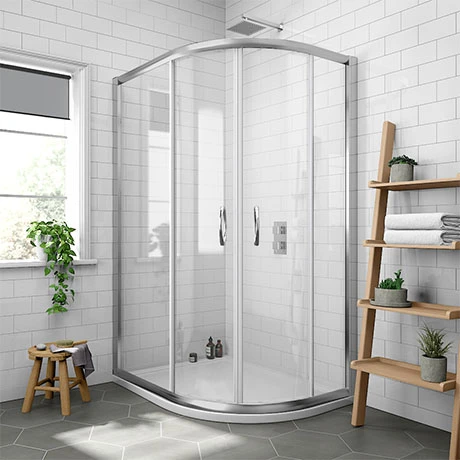 Newark RH Offset Quadrant Enclosure + Pearlstone Tray (Various Sizes) 1 Newark RH Offset Quadrant Enclosure + Pearlstone Tray (Various Sizes)